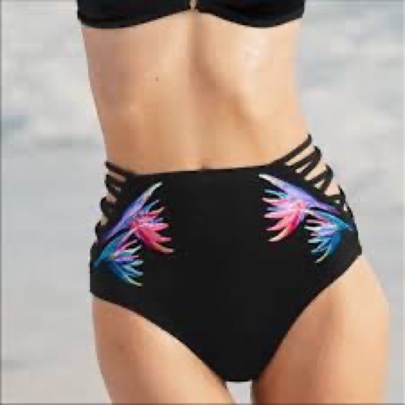 PINK Victoria's Secret Other - PINK Victoria's Secret Bikini Bottom
Embroidered High Waist Floral